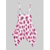 ROSE GAL Rosegal Women Plus Size Modest Tankini Swimsuit Handkerchief Sunflower Cinched Boyleg Swimwer(Pink_1)