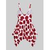 ROSE GAL Rosegal Women Plus Size Modest Tankini Swimsuit Handkerchief Sunflower Cinched Boyleg Swimwer(Red_1)