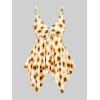 ROSE GAL Rosegal Women Plus Size Modest Tankini Swimsuit Handkerchief Sunflower Cinched Boyleg Swimwer(Yellow_100)