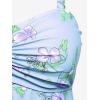 ROSE GAL Rosegal Women Plus Size Modest Tankini Swimsuit Two Piece Bathing Suits Floral Print Swim Tops with Boy Shorts(Light Blue)