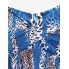 ROSE GAL Rosegal Women Plus Size Modest Tankini Swimsuit Two Piece Bathing Suits Leopard Print Swim Tops with Boy Shorts(Blue)