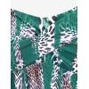 ROSE GAL Rosegal Women Plus Size Modest Tankini Swimsuit Two Piece Bathing Suits Leopard Print Swim Tops with Boy Shorts(Green)