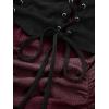 ROSE GAL Rosegal Women Plus Size Steampunk Renaissance Costume Dress Cold Shoulder Ruffles Lace-up High Low Dress(Red_1)