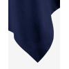 ROSE GAL Rosegal Womens Plus Size Gothic Choker Lace-up Grommets Cutout Handkerchief Hem Cold Shoulder Long Sleeve Tunic Top(Blue)