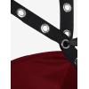 ROSE GAL Rosegal Womens Plus Size Gothic Choker Lace-up Grommets Cutout Handkerchief Hem Cold Shoulder Long Sleeve Tunic Top(Red)