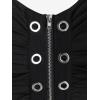 ROSE GAL Rosegal Womens Plus Size Gothic Lace Up Grommets Full Zipper Sleeveless Strap Tank Top(Black_8)
