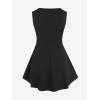 ROSE GAL Rosegal Womens Plus Size Gothic Lace Up Grommets Full Zipper Sleeveless Strap Tank Top(Black_8)