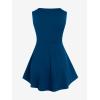 ROSE GAL Rosegal Womens Plus Size Gothic Lace Up Grommets Full Zipper Sleeveless Strap Tank Top(Blue_1)