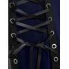 ROSE GAL Rosegal Womens Plus Size Gothic Lace Up Grommets Full Zipper Sleeveless Strap Tank Top(Deep Blue)