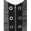 ROSE GAL Rosegal Womens Plus Size Gothic Lace Up Grommets Full Zipper Sleeveless Strap Tank Top(Gray)