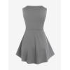 ROSE GAL Rosegal Womens Plus Size Gothic Lace Up Grommets Full Zipper Sleeveless Strap Tank Top(Gray)
