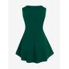ROSE GAL Rosegal Womens Plus Size Gothic Lace Up Grommets Full Zipper Sleeveless Strap Tank Top(Green_1)