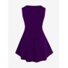 ROSE GAL Rosegal Womens Plus Size Gothic Lace Up Grommets Full Zipper Sleeveless Strap Tank Top(Purple)