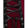 ROSE GAL Rosegal Womens Plus Size Gothic Lace Up Grommets Full Zipper Sleeveless Strap Tank Top(Red)
