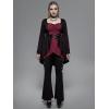 ROSE GAL Rosegal Womens Plus Size Gothic Lace-up Back Two Tone Ruched Grommets Buckle Long Sleeve High Low Hem Tunic T-Shirt(Red_1)