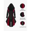 ROSE GAL Rosegal Womens Plus Size Hooded Lace-up Grommets Color Block Gothic Zip Front Asymmetrical Hem Long Sleeve Top(Black_2)