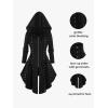 ROSE GAL Rosegal Womens Plus Size Hooded Lace-up Grommets Color Block Gothic Zip Front Asymmetrical Hem Long Sleeve Top(Black_5)