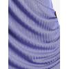 ROSE GAL Rosegal Womens Plus Size Wide Ribbed Keyhole Cutout Draped Ruched Surplice Wrap Long Sleeve Blouson Top(Blue)