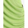 ROSE GAL Rosegal Womens Plus Size Wide Ribbed Keyhole Cutout Draped Ruched Surplice Wrap Long Sleeve Blouson Top(Green)