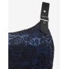 ROSE GAL Women Plus Size 1950s Vintage Floral Lace Jacquard Belt Fit and Flare Dress Cocktail Party Dress(Blue_1)