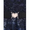 ROSE GAL Women Plus Size 1950s Vintage Floral Lace Jacquard Belt Fit and Flare Dress Cocktail Party Dress(Blue_1)