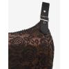 ROSE GAL Women Plus Size 1950s Vintage Floral Lace Jacquard Belt Fit and Flare Dress Cocktail Party Dress(Coffee_1)