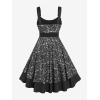 ROSE GAL Women Plus Size 1950s Vintage Floral Lace Jacquard Belt Fit and Flare Dress Cocktail Party Dress(Gray_1)