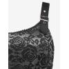 ROSE GAL Women Plus Size 1950s Vintage Floral Lace Jacquard Belt Fit and Flare Dress Cocktail Party Dress(Gray_1)