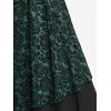 ROSE GAL Women Plus Size 1950s Vintage Floral Lace Jacquard Belt Fit and Flare Dress Cocktail Party Dress(Green_1)