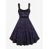ROSE GAL Women Plus Size 1950s Vintage Floral Lace Jacquard Belt Fit and Flare Dress Cocktail Party Dress(Purple_2)