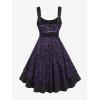 ROSE GAL Women Plus Size 1950s Vintage Floral Lace Jacquard Belt Fit and Flare Dress Cocktail Party Dress(Purple_3)