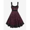 ROSE GAL Women Plus Size 1950s Vintage Floral Lace Jacquard Belt Fit and Flare Dress Cocktail Party Dress(Red_2)