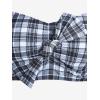 ROSE GAL Women Plus Size 3 Piece Tankini Swimsuit Vintage Bowknot Plaid Tummy Control Bathing Suit(Black_1)
