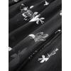 ROSE GAL Women Plus Size Butterfly Print Empire Waist Handkerchief Hem Backless Midi Flowy Dress(Black)
