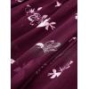 ROSE GAL Women Plus Size Butterfly Print Empire Waist Handkerchief Hem Backless Midi Flowy Dress(Wine Red)