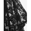 ROSE GAL Women Plus Size Cinched Ruched Batwing Sleeves Lace 2 in 1 Tee Blouson Top(Black-216a)