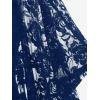 ROSE GAL Women Plus Size Cinched Ruched Batwing Sleeves Lace 2 in 1 Tee Blouson Top(Blue_1)