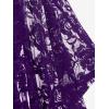 ROSE GAL Women Plus Size Cinched Ruched Batwing Sleeves Lace 2 in 1 Tee Blouson Top(Purple_1)