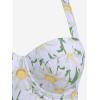 ROSE GAL Women Plus Size Daisy Print Bikini Halter Push Up Two Piece Swimsuit Tummy Control Bathing Suit(Green)