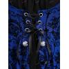 ROSE GAL Women Plus Size Flare Sleeves Ruffles Flower Lace Up 2 in 1 Top(Blue_1)