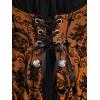 ROSE GAL Women Plus Size Flare Sleeves Ruffles Flower Lace Up 2 in 1 Top(Orange_1)