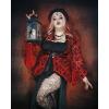 ROSE GAL Women Plus Size Flare Sleeves Ruffles Flower Lace Up 2 in 1 Top(Red_2)