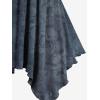ROSE GAL Women Plus Size Floral Ruffled Half Zip Handkerchief Hem Gothic Swing Tank Top(Blue)
