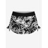 ROSE GAL Women Plus Size Goth Two Piece Tankini Swimsuit Set Funny Octopus Print Halter Twist Cinched Ruched Boyleg Swimsuits
