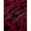 ROSE GAL Women Plus Size Gothic Blouse Skulls Mesh Flocking Flutter Sleeves Lace Up Crinkle Textured Goth Swing Top(Red)