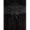 ROSE GAL Women Plus Size Gothic Cross Mesh Overlay Lace Panel Ruffles Midi Dress Vinatge Goth Dress(Black_1)