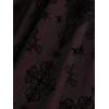 ROSE GAL Women Plus Size Gothic Cross Mesh Overlay Lace Panel Ruffles Midi Dress Vinatge Goth Dress(Black_1)