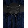 ROSE GAL Women Plus Size Gothic Cross Mesh Overlay Lace Panel Ruffles Midi Dress Vinatge Goth Dress(Blue_1)