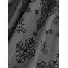 ROSE GAL Women Plus Size Gothic Cross Mesh Overlay Lace Panel Ruffles Midi Dress Vinatge Goth Dress(Gray_1)