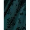 ROSE GAL Women Plus Size Gothic Cross Mesh Overlay Lace Panel Ruffles Midi Dress Vinatge Goth Dress(Green_1)